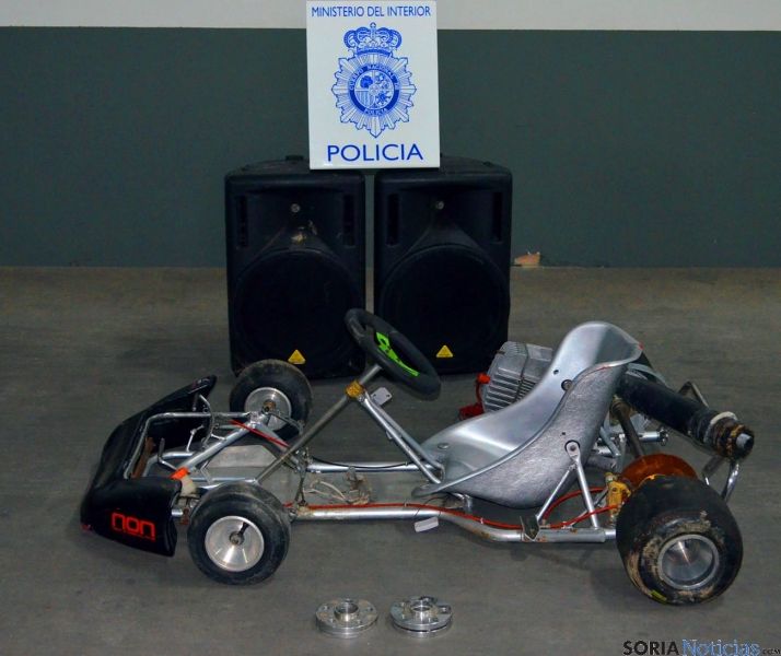 Objetos recuperados en los robos.