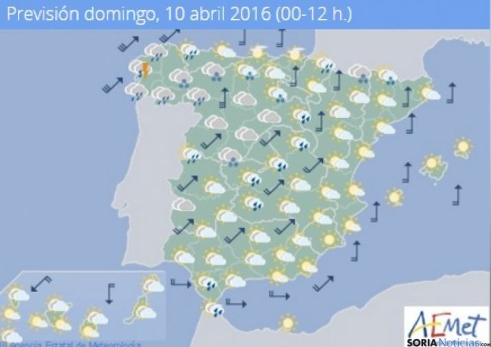 Precipitaciones débiles a lo largo del día