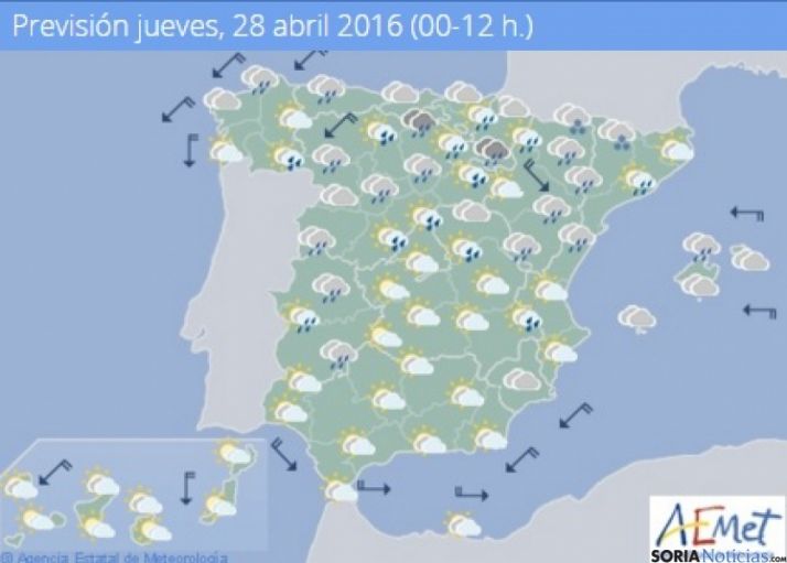Lluvias con temperaturas máximas de hasta 15 grados
