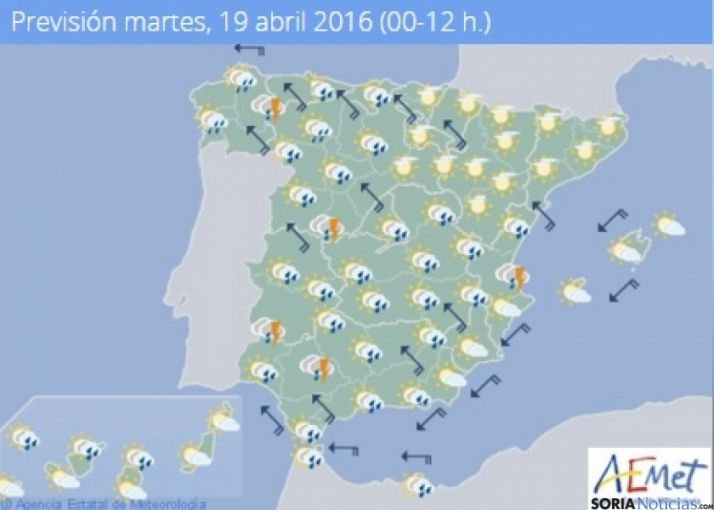 Posibles precipitaciones en la segunda mitad del día
