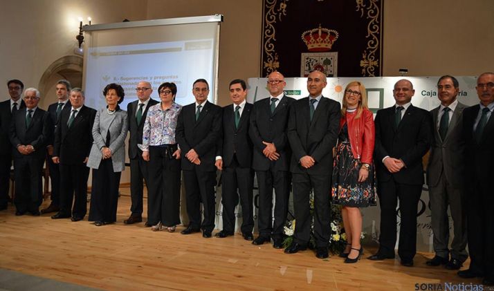 Una de las imágenes de la asamblea de Caja Rural de Soria este viernes. / SN