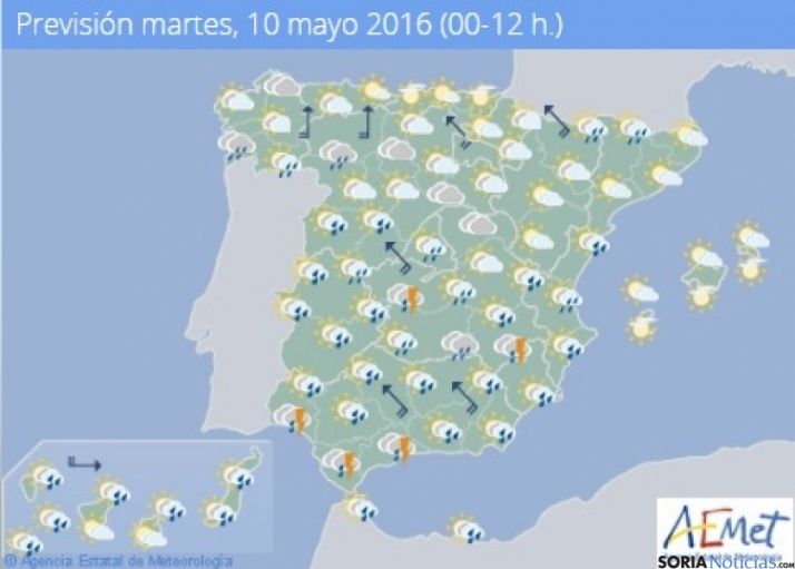 Continúan los chubascos y las temperatuas sin cambios