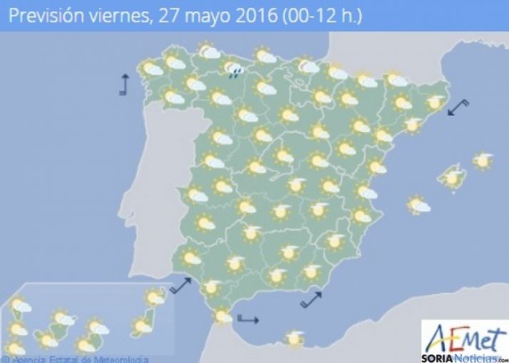 Un poco más de calor este viernes