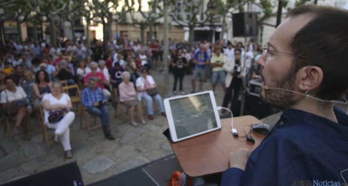 Pablo Echenique, en su visita a Soria esta tarde. / SN