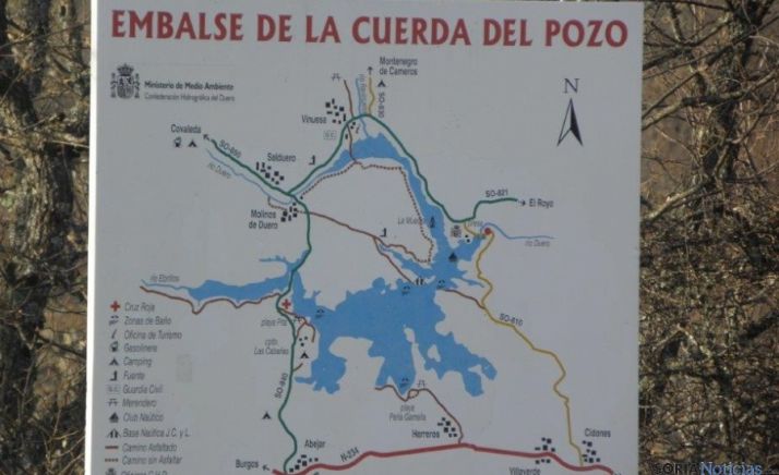 Plano del embalse de La Cuerda del Pozo.