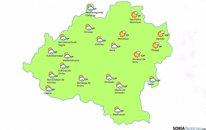 Mapa de este jueves./eltiempo.es
