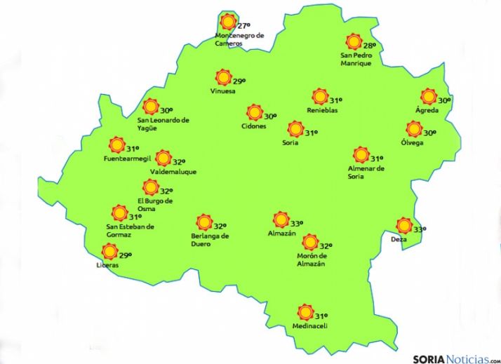 El mapa para este miércoles./eltiempo.es