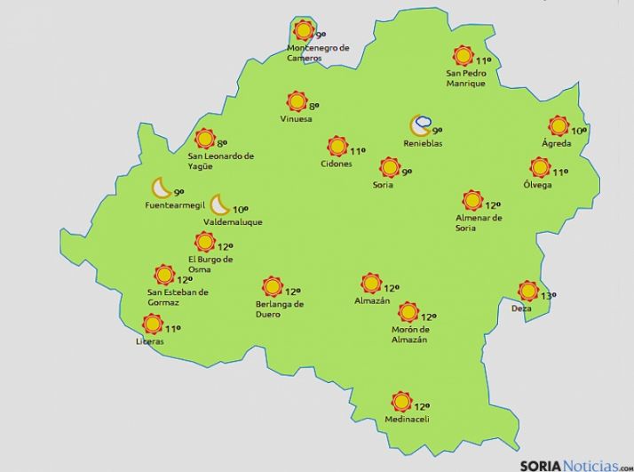 El tiempo esta mañana de miércoles./eltiempo.es