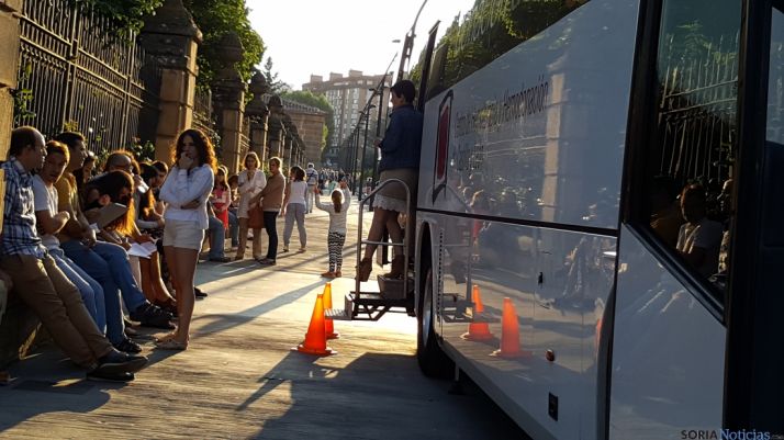 La Unidad Móvil en pleno centro de Soria. 
