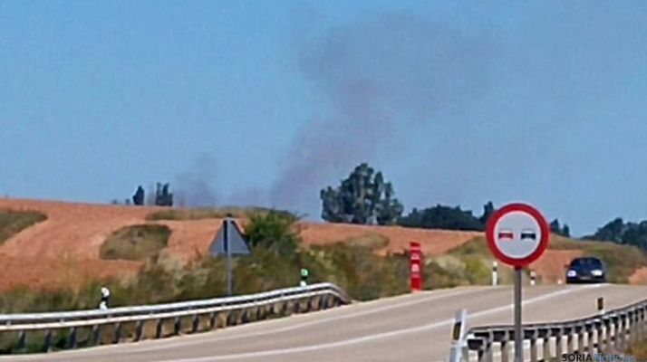 La humareda vista desde la N-234./SN