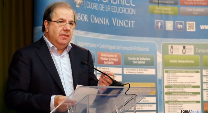 Juan Vicente Herrera, este viernes en Aranda. / Jta.