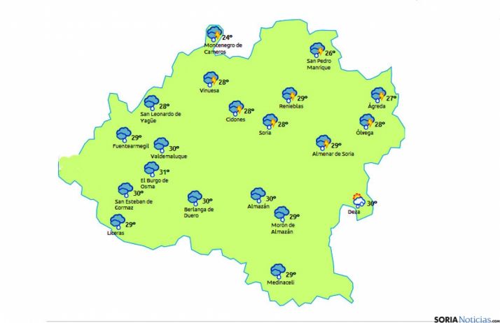 Mapa para hoy a las 15.00h./eltiempo.es