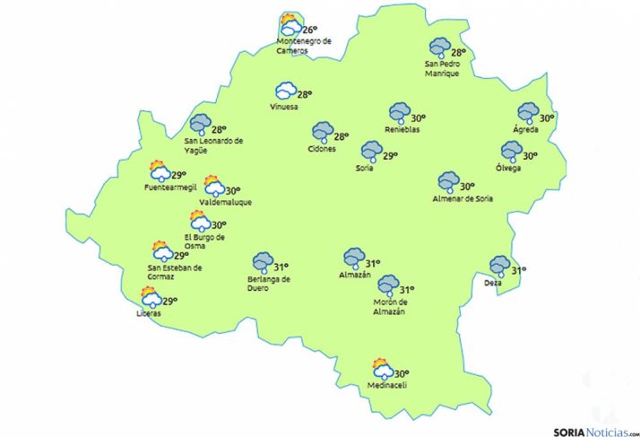 Previsión a las 15.00 h./eltiempo.es