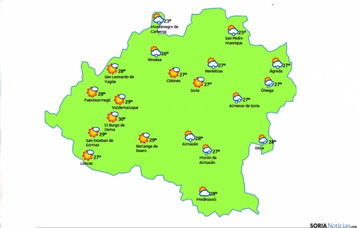 Previsión para esta tarde./eltiempo.es