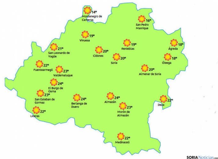 Mapa a media tarde./eltiempo.es
