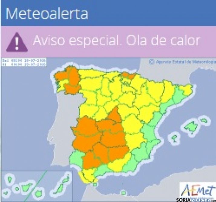 La alerta por calor llega a la provincia de Soria