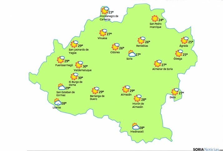 El mapa para este martes./eltiempo.es