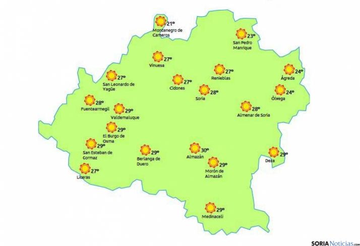 Mapa para este lunes./eltiempo.es