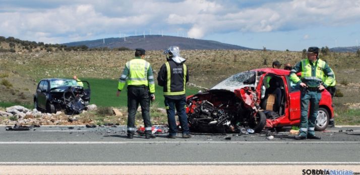 Imagen del accidente en el Alto de La Omeñaca. SN