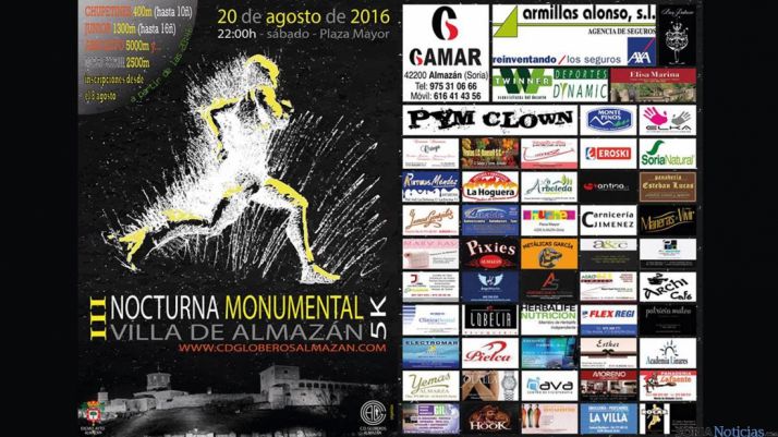 Tercera edición de la Carrera Nocturna Monumental Villa de Almazán.