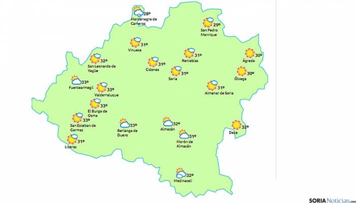El tiempo en Soria. / www.tiempo.es.