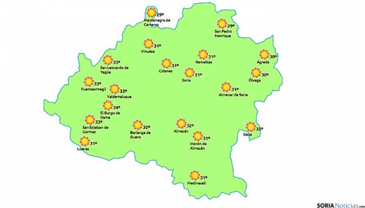 El tiempo en Soria. / www.tiempo.es.