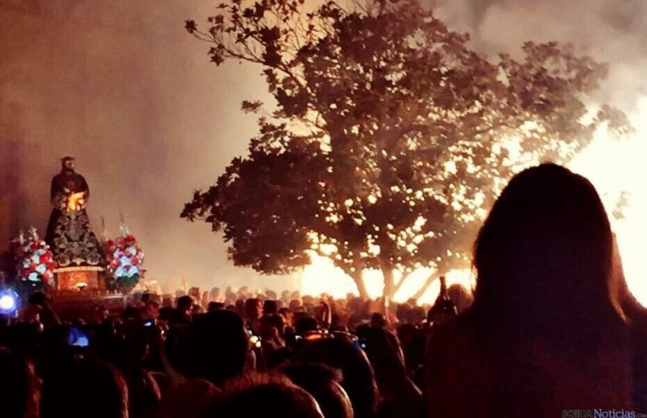 Traca en la plaza Mayor de Almazán.