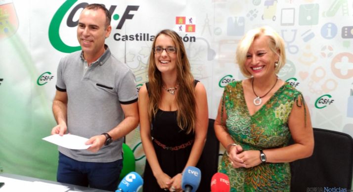 Mariano González (izda.), Isabel Madruga y Yolanda Aparicio.