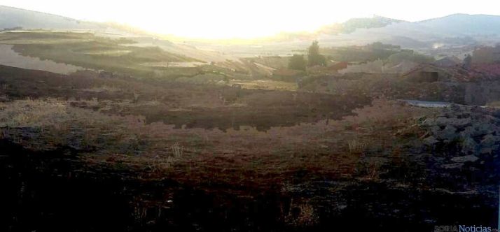 Imagen del terreno quemado en Beratón./SN
