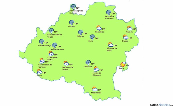 Las previsiones para hoy./eltiempo.es