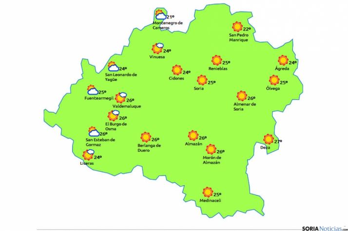 Las previsiones para hoy jueves./eltiempo.es