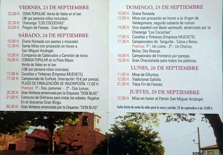 El programa completo de las fiestas.