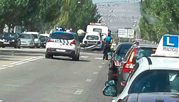 Accidente de tráfico en la avenida Valladolid, Soria.