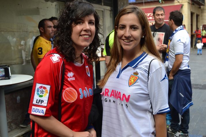 Aficiones en el derby Numancia-Zaragoza. /SN