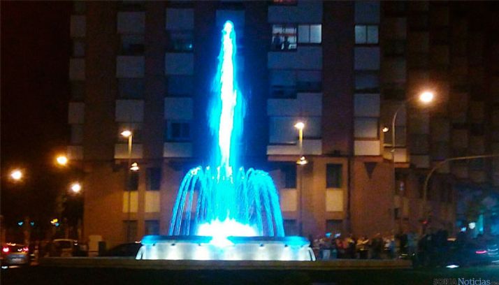 Inauguración de fuente luminosa en el paseo del Espolón, Soria.