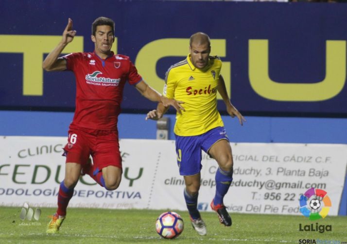 Luis Valcarce durante el partido. LFP