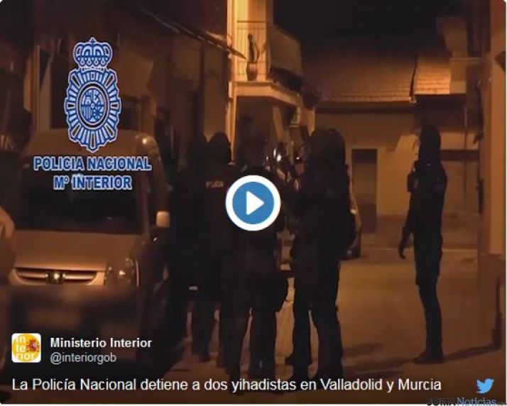 Momento de la detención del yihadista en Valladolid. PN