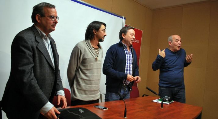 De Lózar (izda.), Romero, Sainz y García este martes. / SN