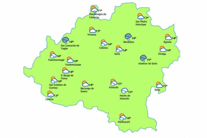 Previsiones para este viernes./eltiempo.es