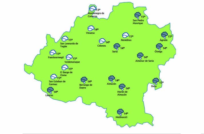 La previsión para este lunes./eltiempo.es