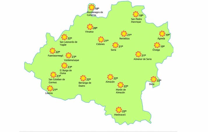 Las previsiones para este jueves./eltiempo.es
