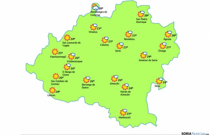 Previsión para este miércoles./eltiempo.es