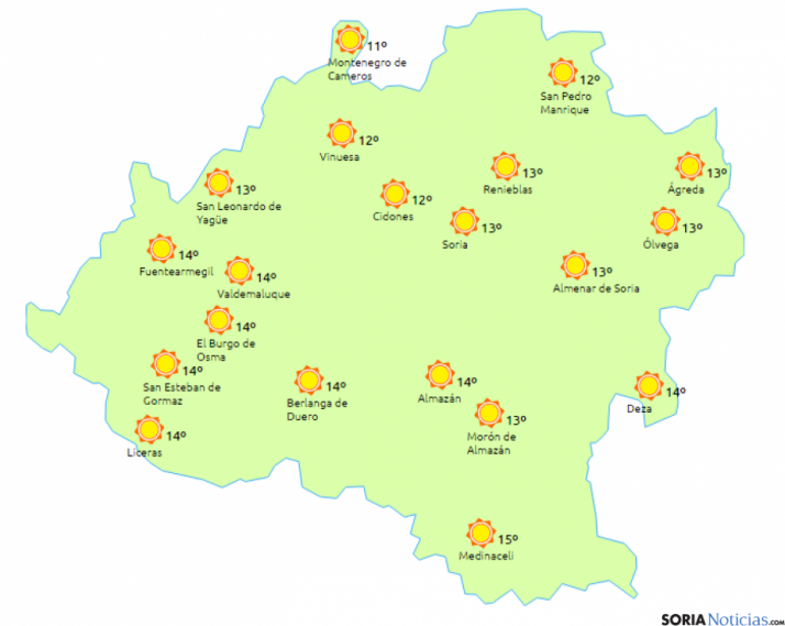 El tiempo para este domingo en Soria. /www.eltiempo.es