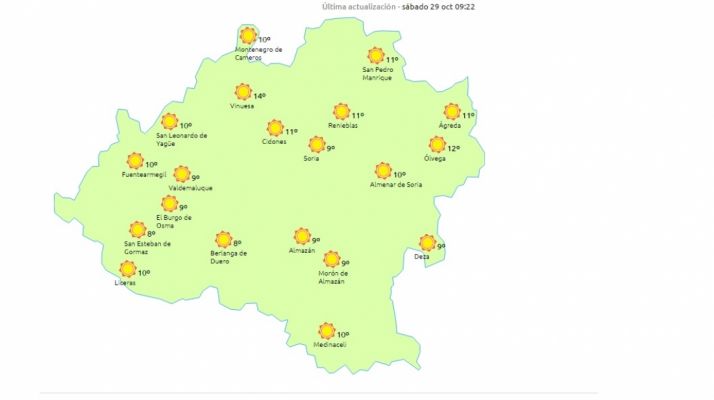 Mapa tiempo sábado 29. / Eltiempo.es
