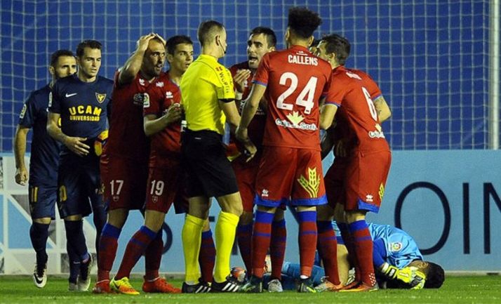 Imagen del partido en Murcia./LFP