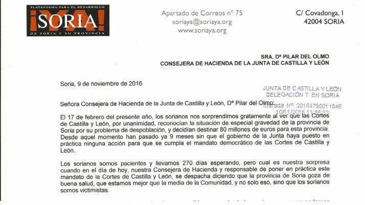 Inicio de la carta de protesta remitida a la consejera./SN