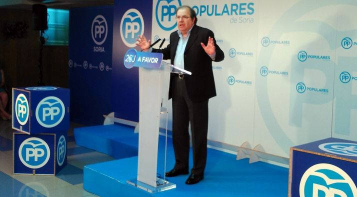 Herrera en un acto electoral en Soria este junio. / SN