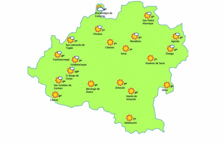 La previsión para este lunes./eltiempo.es