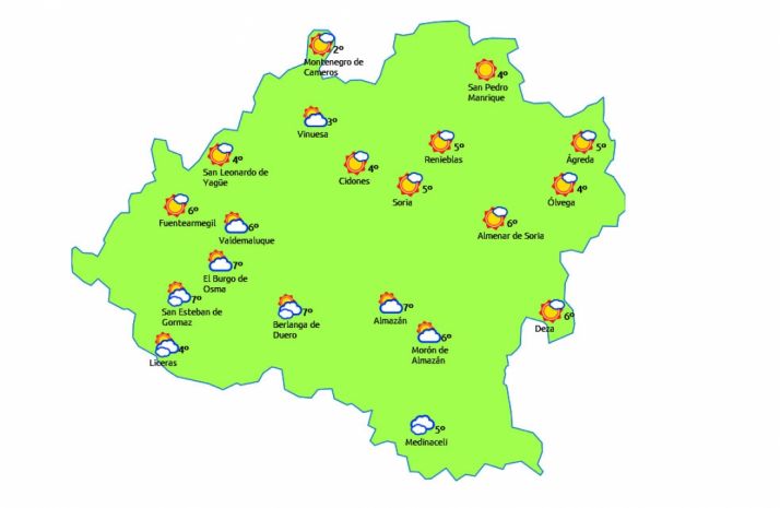 Previsión para este viernes./eltiempo.es