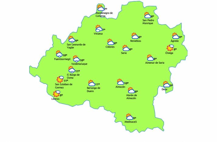La previsión para este martes./eltiempo.es